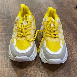 yellow chunky sneakers